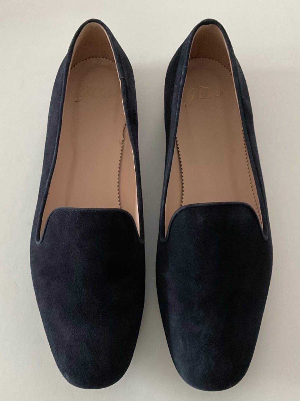 J. CREW  Suede Smoking Loafer Navy Blue Size 8.5 NEW